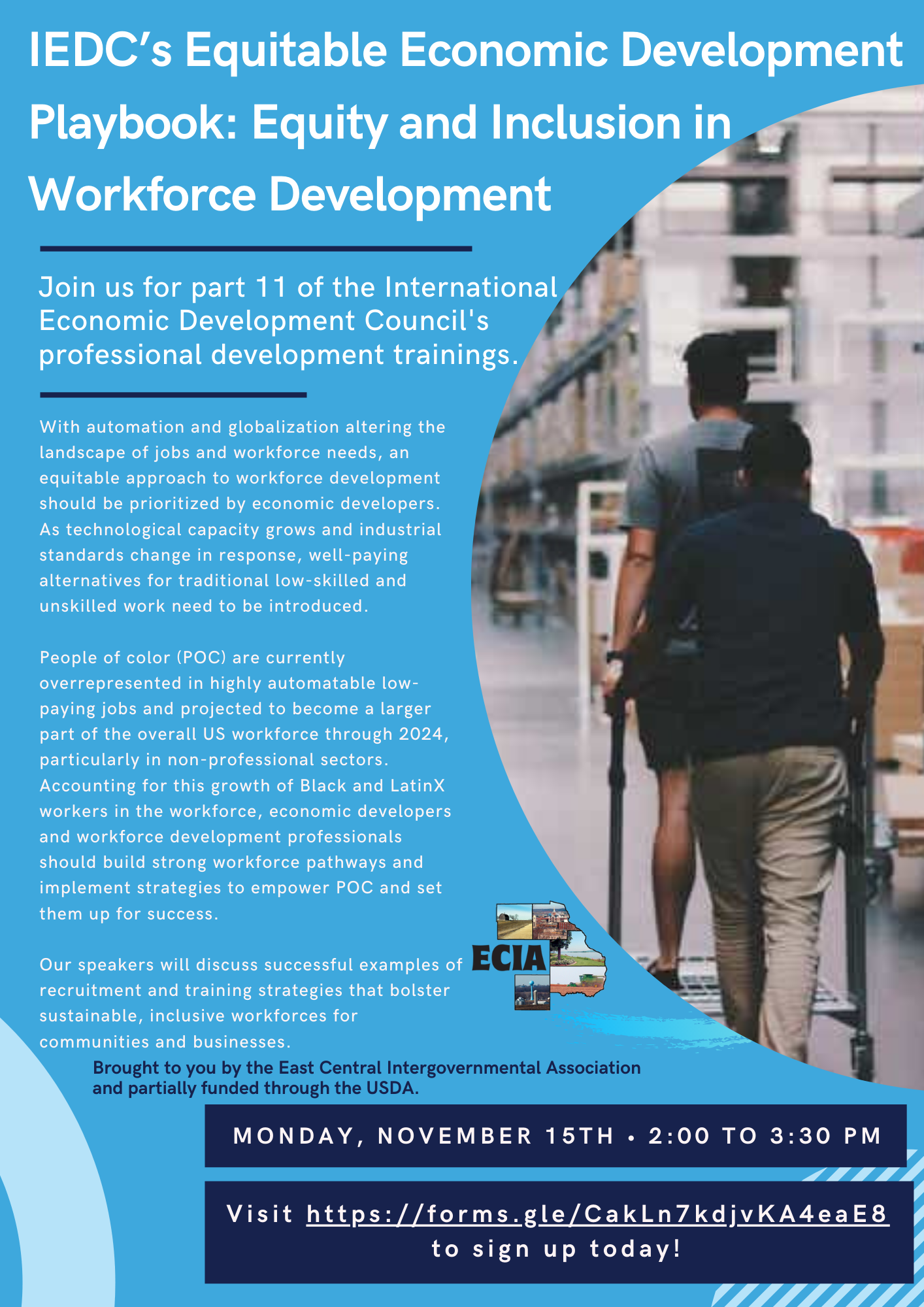 Equity and Inclusion in Workforce Development Flyer 11-15-21